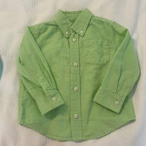 Button Down by Gymboree Green Linen Shirt 18-24 m
